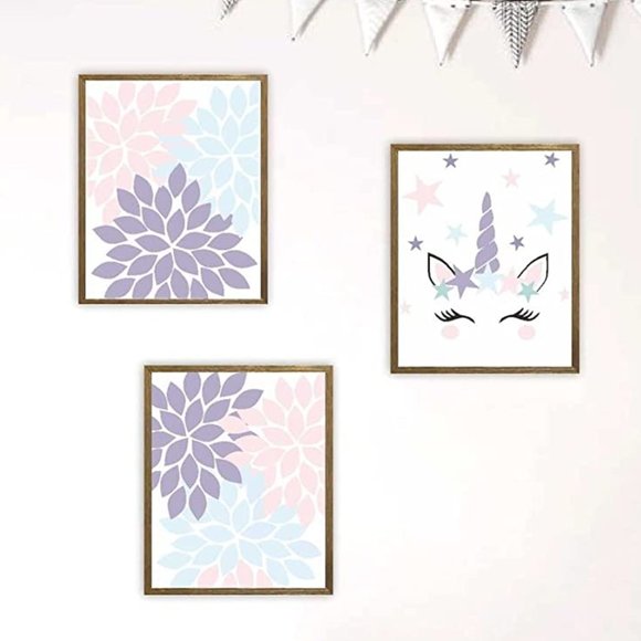 Target Other - Set of (3) Unicorn Wall Poster Art Prints NWT